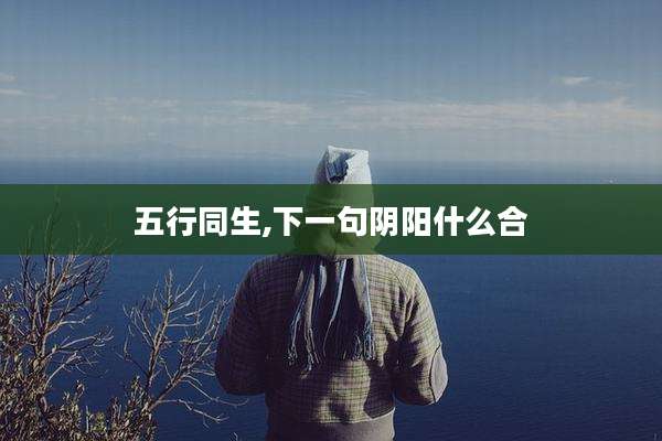 五行同生,下一句阴阳什么合
