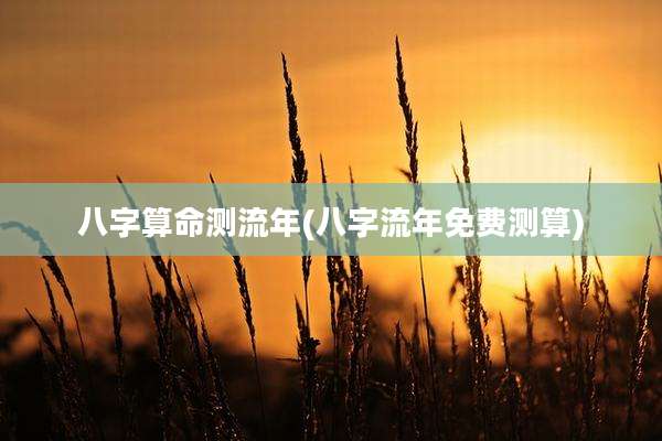 八字算命测流年(八字流年免费测算)