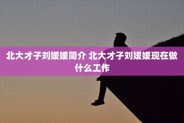 北大才子刘媛媛简介 北大才子刘媛媛现在做什么工作