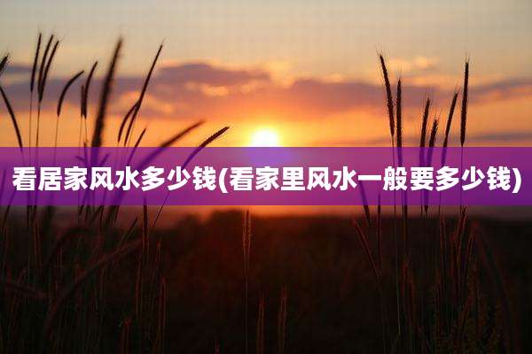 看居家风水多少钱(看家里风水一般要多少钱)