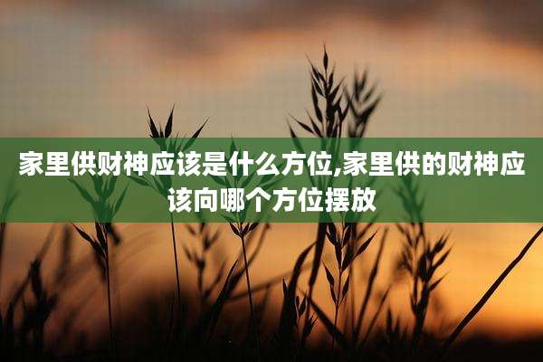 家里供财神应该是什么方位,家里供的财神应该向哪个方位摆放