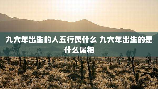 九六年出生的人五行属什么 九六年出生的是什么属相