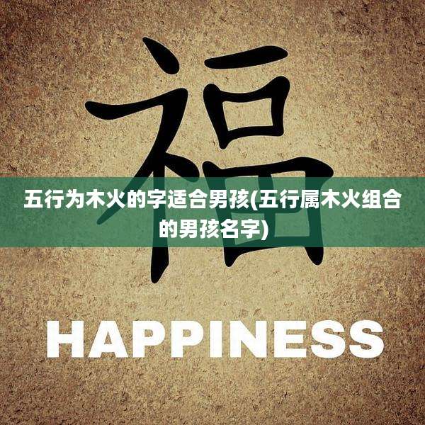 五行为木火的字适合男孩(五行属木火组合的男孩名字)