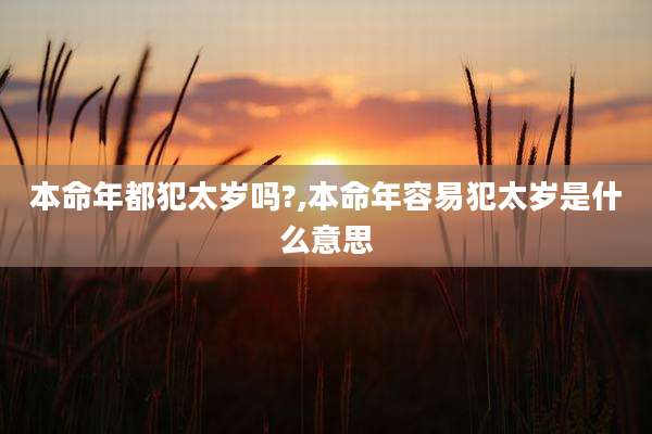 本命年都犯太岁吗?,本命年容易犯太岁是什么意思