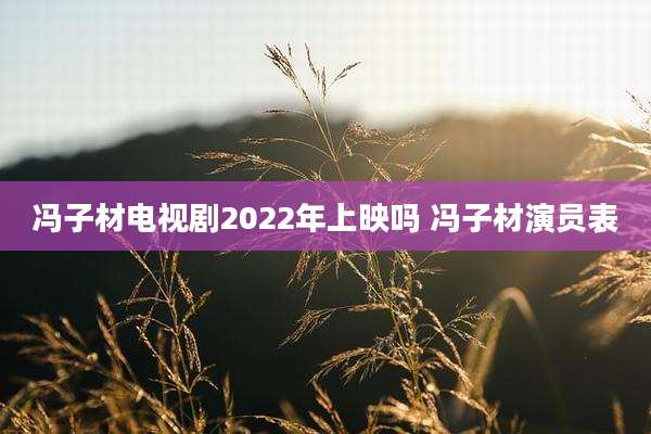 冯子材电视剧2022年上映吗 冯子材演员表
