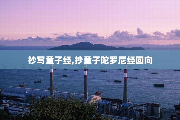 抄写童子经,抄童子陀罗尼经回向