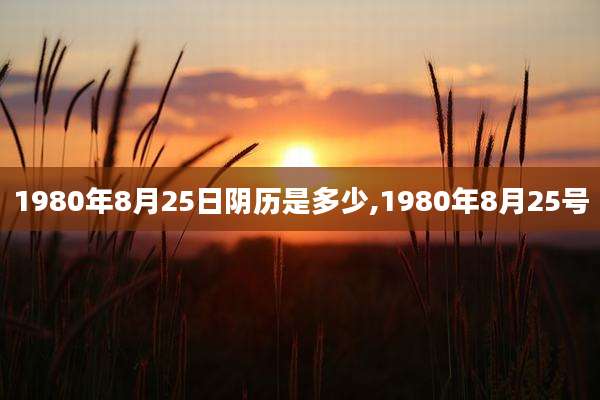 1980年8月25日阴历是多少,1980年8月25号