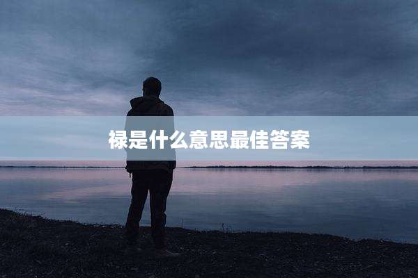 禄是什么意思最佳答案