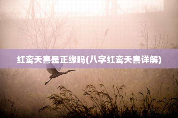 红鸾天喜是正缘吗(八字红鸾天喜详解)
