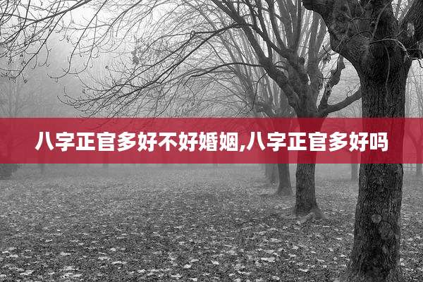 八字正官多好不好婚姻,八字正官多好吗