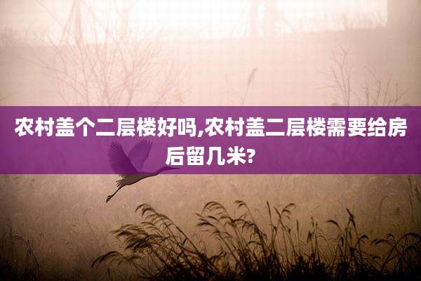 农村盖个二层楼好吗,农村盖二层楼需要给房后留几米?