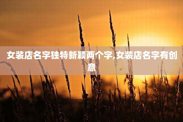 女装店名字独特新颖两个字,女装店名字有创意