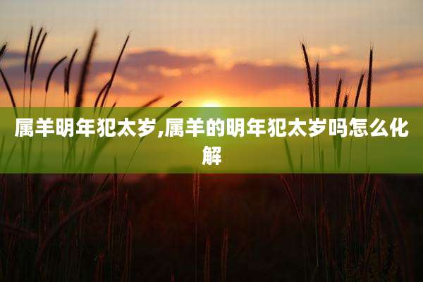 属羊明年犯太岁,属羊的明年犯太岁吗怎么化解