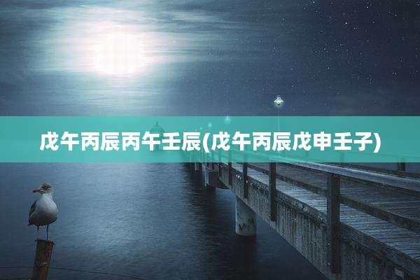 戊午丙辰丙午壬辰(戊午丙辰戊申壬子)