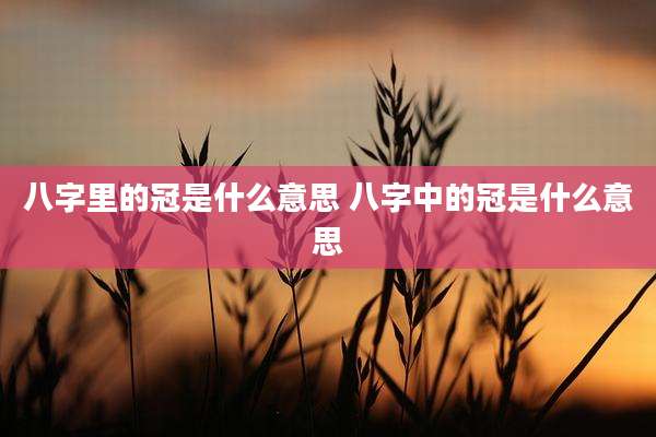 八字里的冠是什么意思 八字中的冠是什么意思