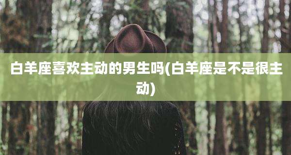 白羊座喜欢主动的男生吗(白羊座是不是很主动)