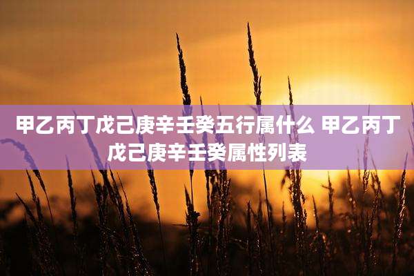 甲乙丙丁戊己庚辛壬癸五行属什么 甲乙丙丁戊己庚辛壬癸属性列表