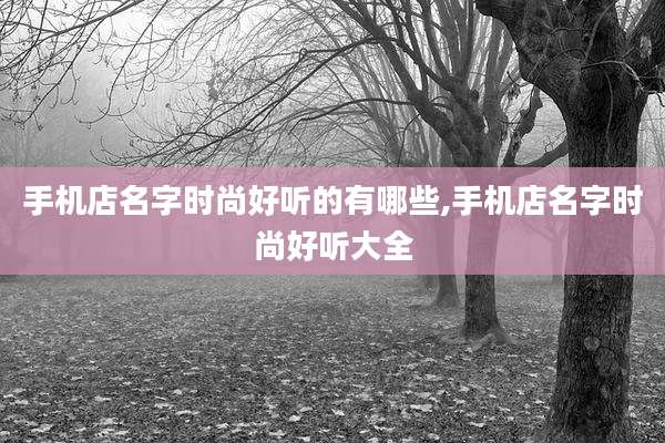 手机店名字时尚好听的有哪些,手机店名字时尚好听大全