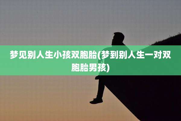 梦见别人生小孩双胞胎(梦到别人生一对双胞胎男孩)