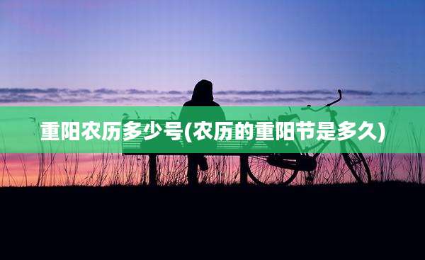 重阳农历多少号(农历的重阳节是多久)