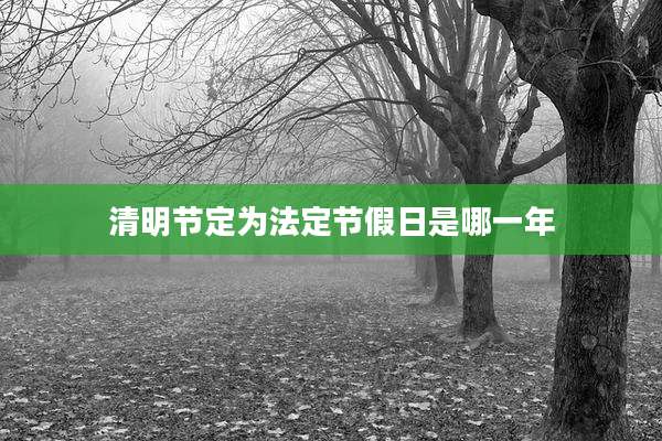 清明节定为法定节假日是哪一年