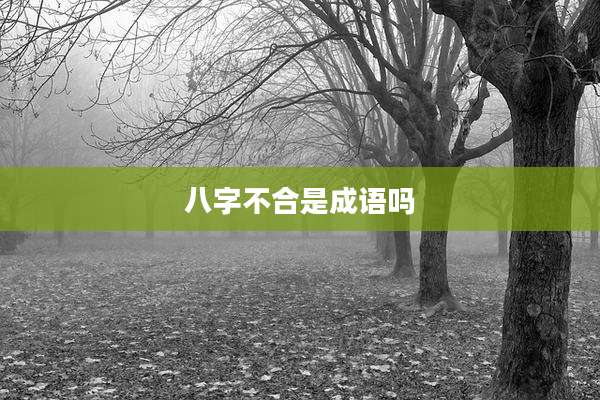 八字不合是成语吗