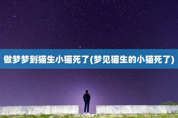 做梦梦到猫生小猫死了(梦见猫生的小猫死了)