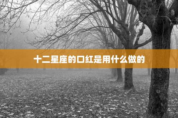 十二星座的口红是用什么做的