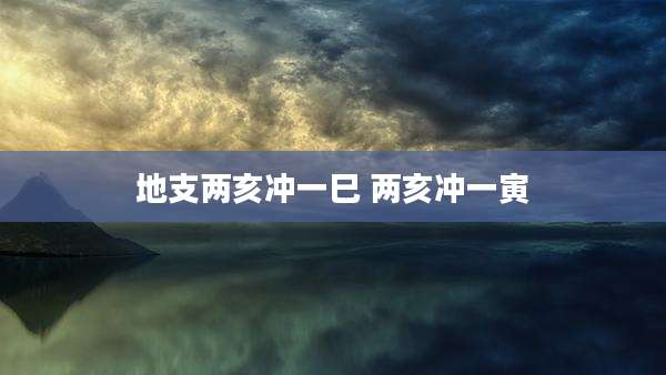 地支两亥冲一巳 两亥冲一寅