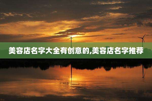美容店名字大全有创意的,美容店名字推荐