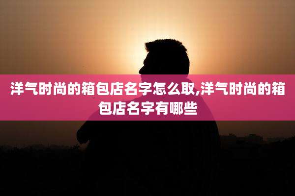 洋气时尚的箱包店名字怎么取,洋气时尚的箱包店名字有哪些
