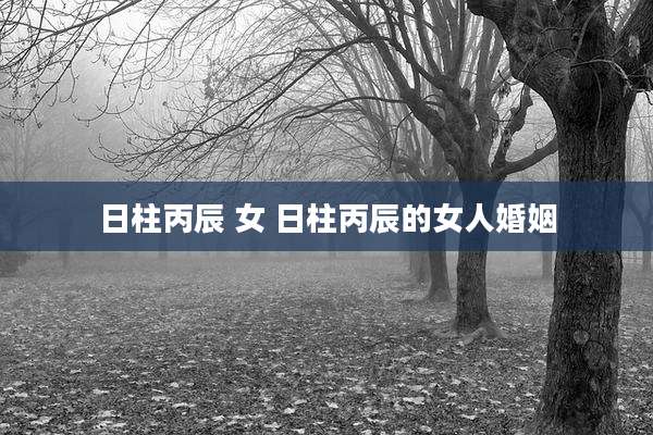 日柱丙辰 女 日柱丙辰的女人婚姻
