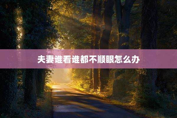 夫妻谁看谁都不顺眼怎么办