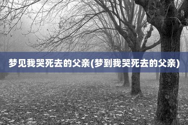 梦见我哭死去的父亲(梦到我哭死去的父亲)