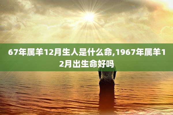 67年属羊12月生人是什么命,1967年属羊12月出生命好吗