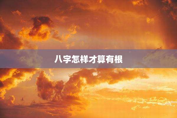 八字怎样才算有根
