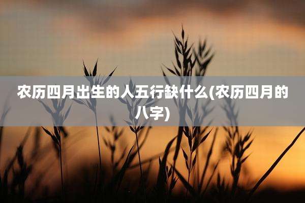 农历四月出生的人五行缺什么(农历四月的八字)