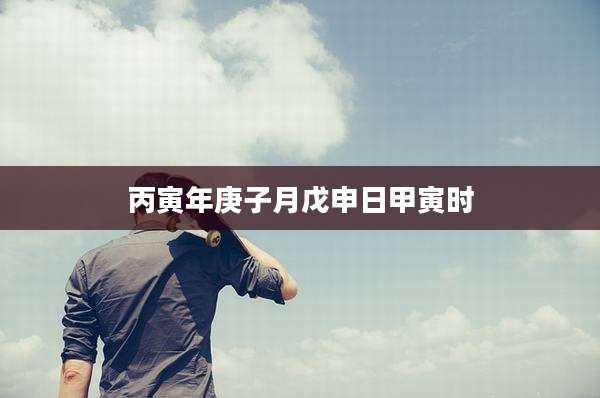 丙寅年庚子月戊申日甲寅时