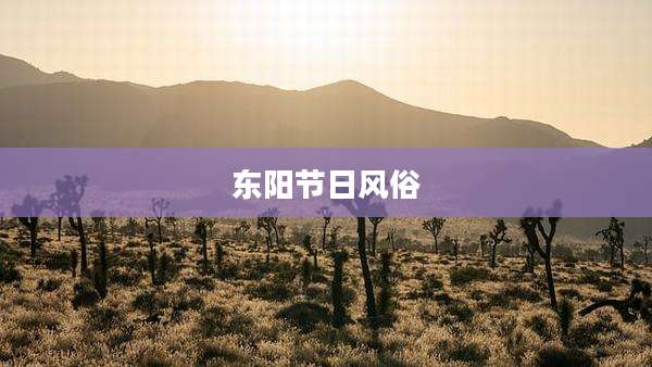 东阳节日风俗