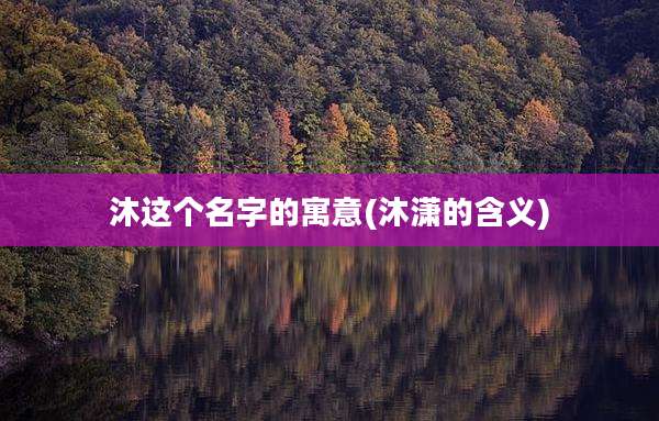沐这个名字的寓意(沐潇的含义)