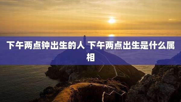 下午两点钟出生的人 下午两点出生是什么属相