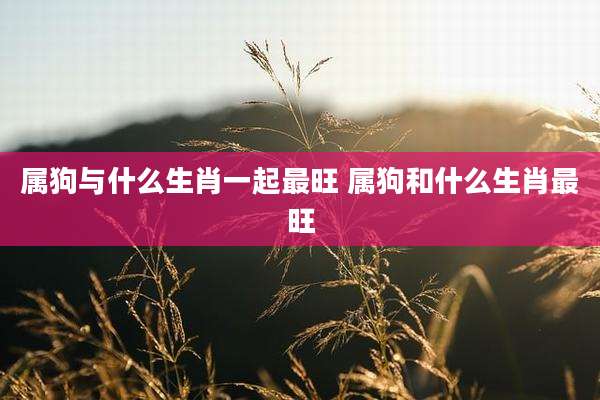 属狗与什么生肖一起最旺 属狗和什么生肖最旺