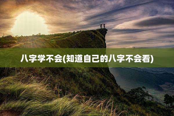 八字学不会(知道自己的八字不会看)