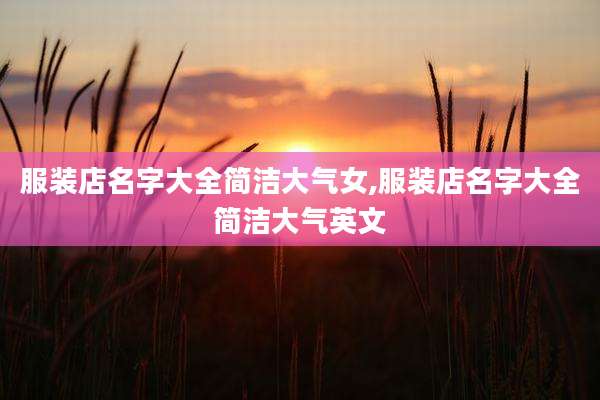 服装店名字大全简洁大气女,服装店名字大全简洁大气英文