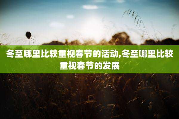 冬至哪里比较重视春节的活动,冬至哪里比较重视春节的发展
