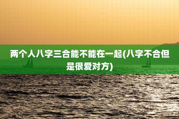 两个人八字三合能不能在一起(八字不合但是很爱对方)