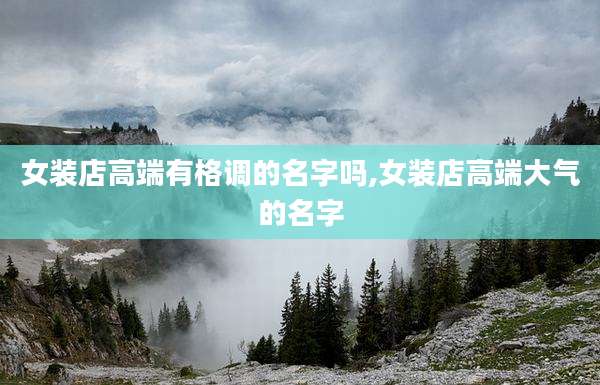 女装店高端有格调的名字吗,女装店高端大气的名字