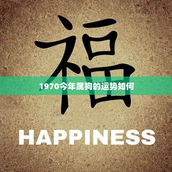 1970今年属狗的运势如何