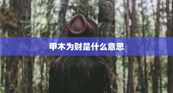 甲木为财是什么意思