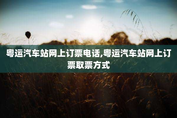 粤运汽车站网上订票电话,粤运汽车站网上订票取票方式